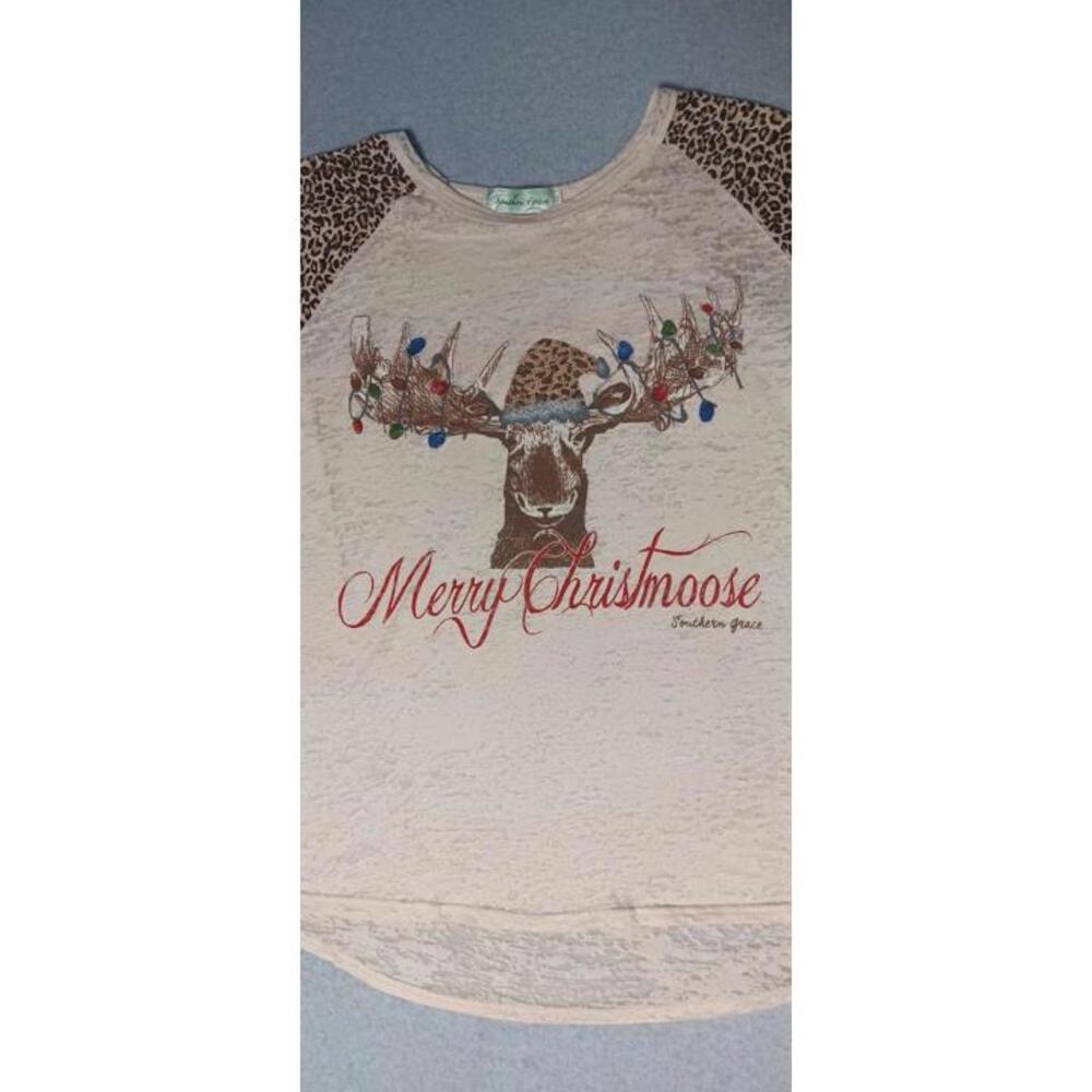 Southern Grace Quarter Sleeve Shirt Womens Size 2XL Leopard Print "Merry... - Picture 4 of 12